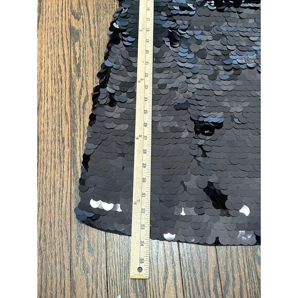 Banana Republic Women's Black Wide Strap Lined Sequins Mini Shift Dress Size 4 - Picture 8 of 8